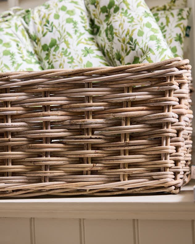 Large Grey Rattan Storage Basket - Image 4