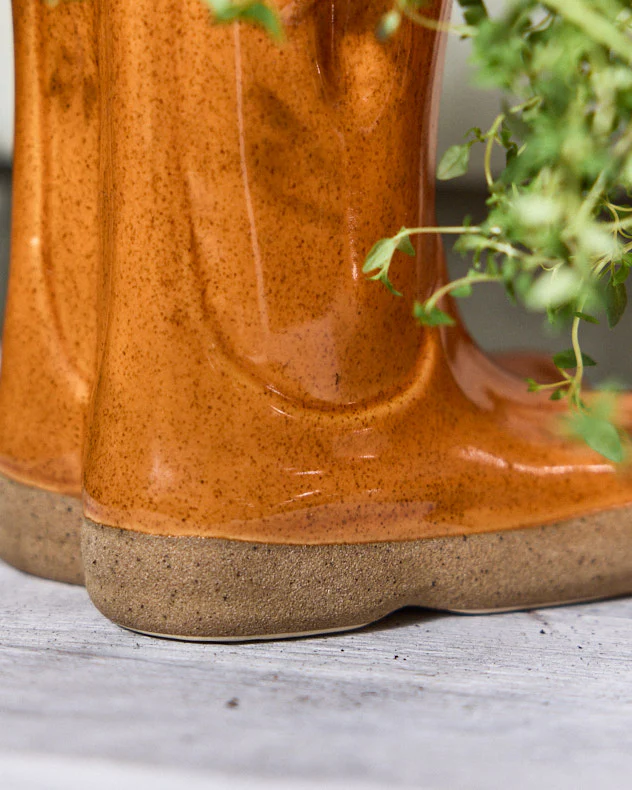 Large Orange Welly Boot Planter - Image 5