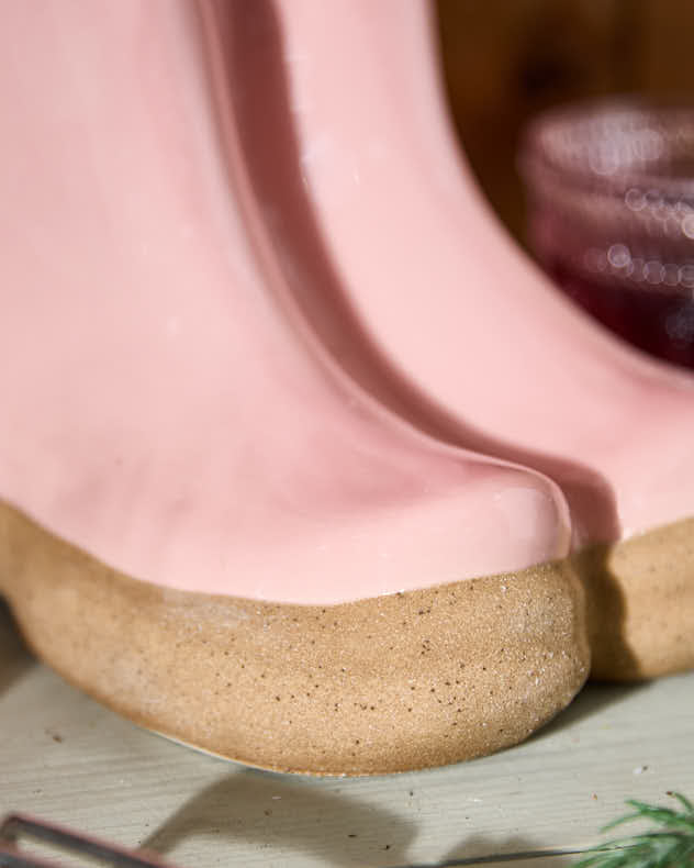 Large Pink Welly Boot Planter with Personalised Marker - Image 4