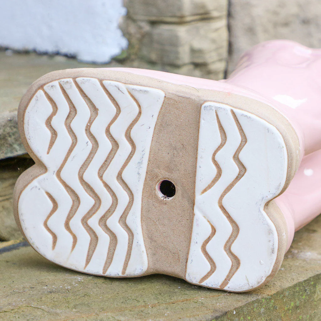 Large Pink Welly Boot Planter with Personalised Marker - Image 5
