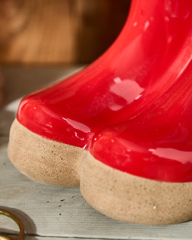 Large Red Welly Boot Planter with Personalised Marker - Image 3