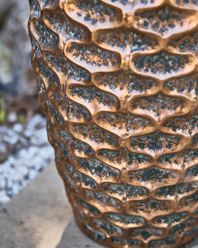 Large Textured Gold Planter - Image 4