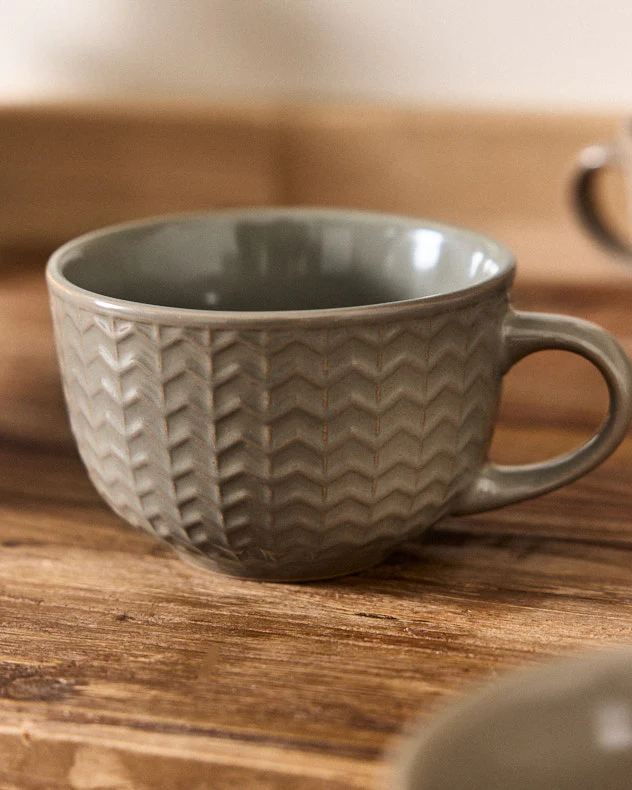 Wythe Large Grey Stoneware Mug - Image 3