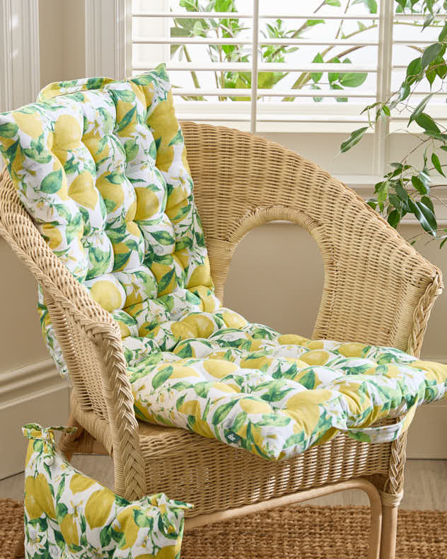 Lemon Patterned Indoor Bench Mattress