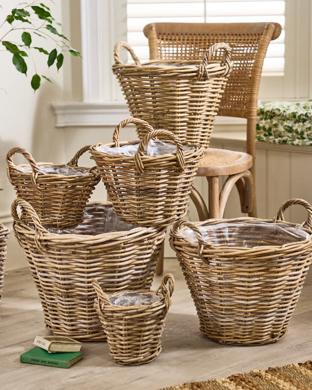 Lira Round Lined Baskets with Handles - Image 3