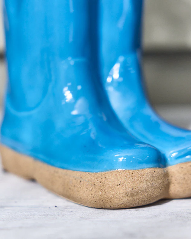 Personalised Bright Blue Welly Boot Plant Pot - Image 2