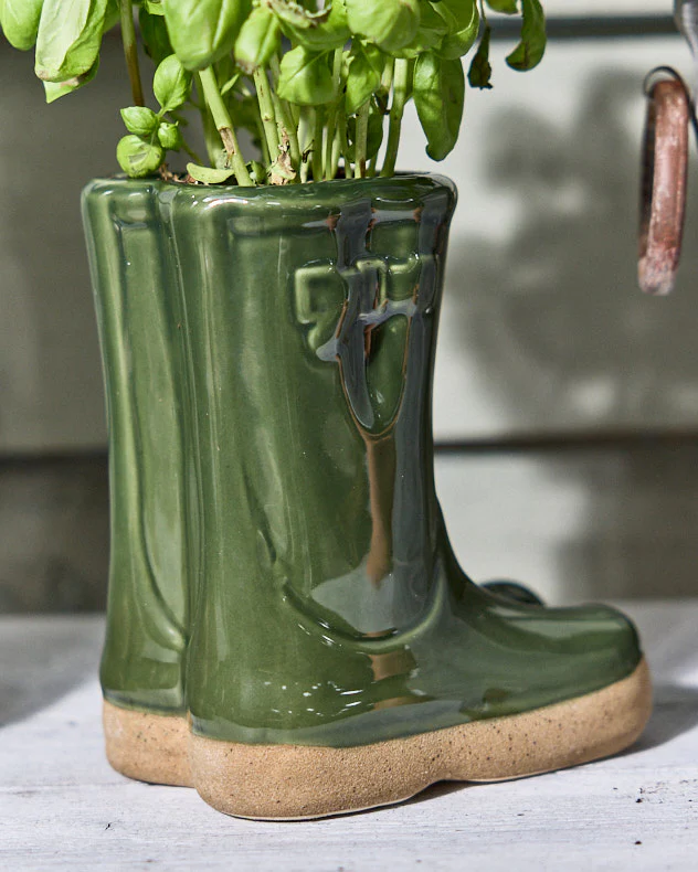Little & Large Green Welly Boot Plant Pots - Image 6