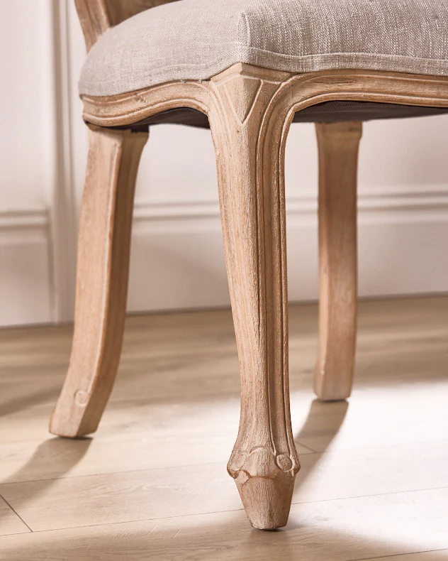 Set of 2 Loire Linen Dining Chairs - Image 4