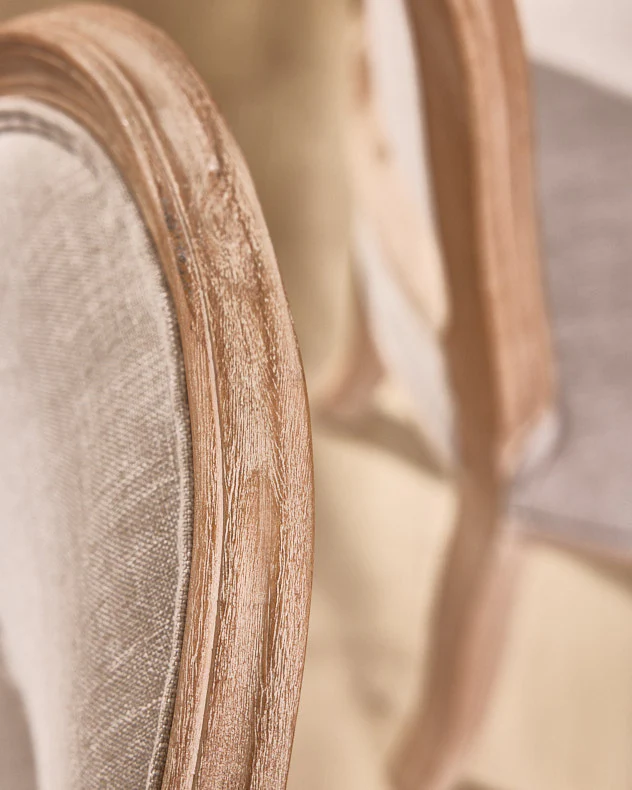 Set of 2 Loire Linen Dining Chairs - Image 7
