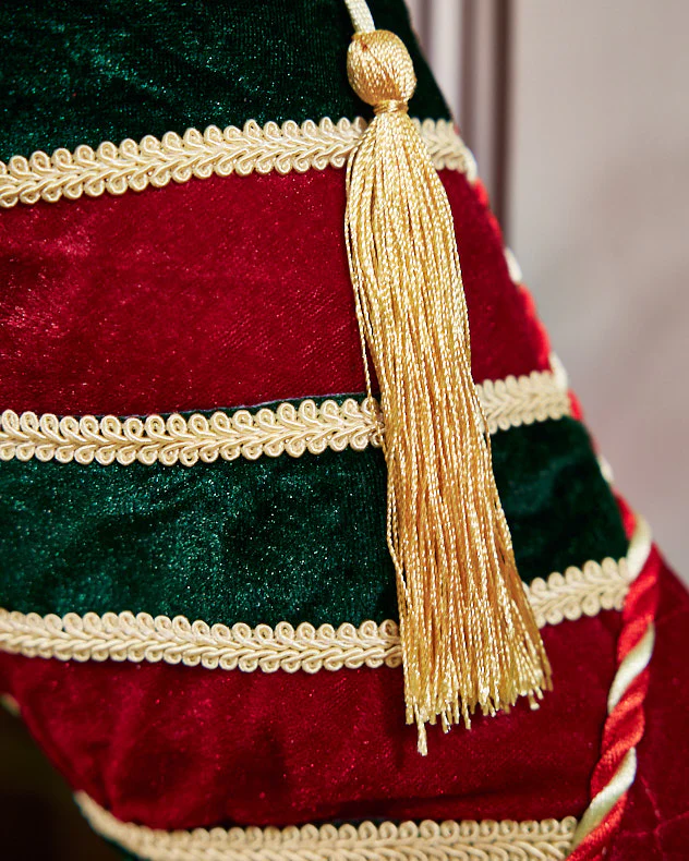 Luxury Jingle Bell Red Christmas Stocking - Image 2