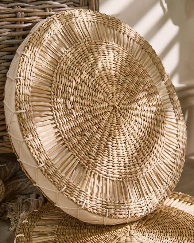 Manari Woven Round Floor Cushion - Image 5