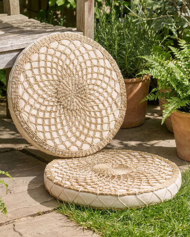 Manari Woven Round Floor Cushion - Image 6