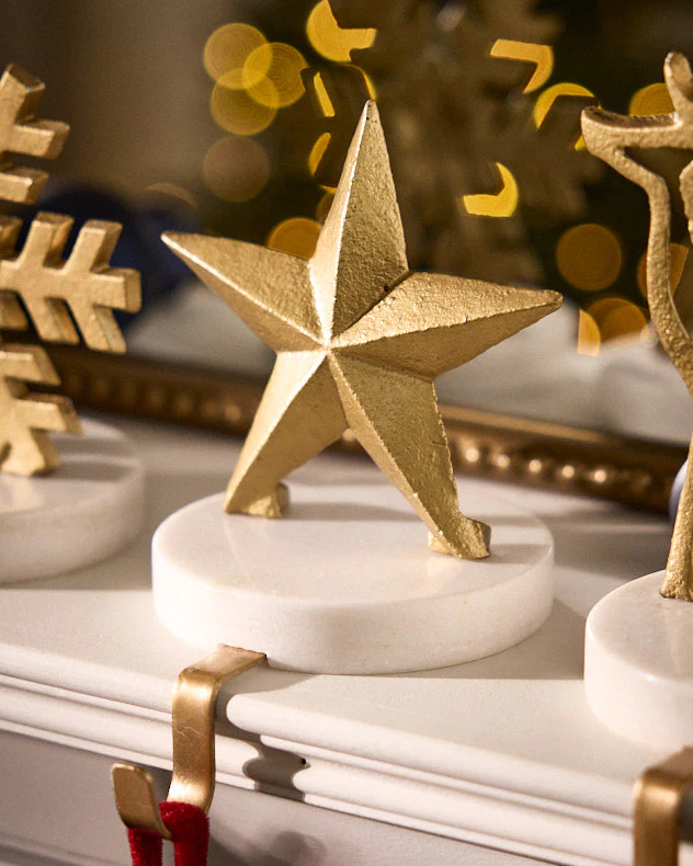 Marble & Gold Star Stocking Holder
