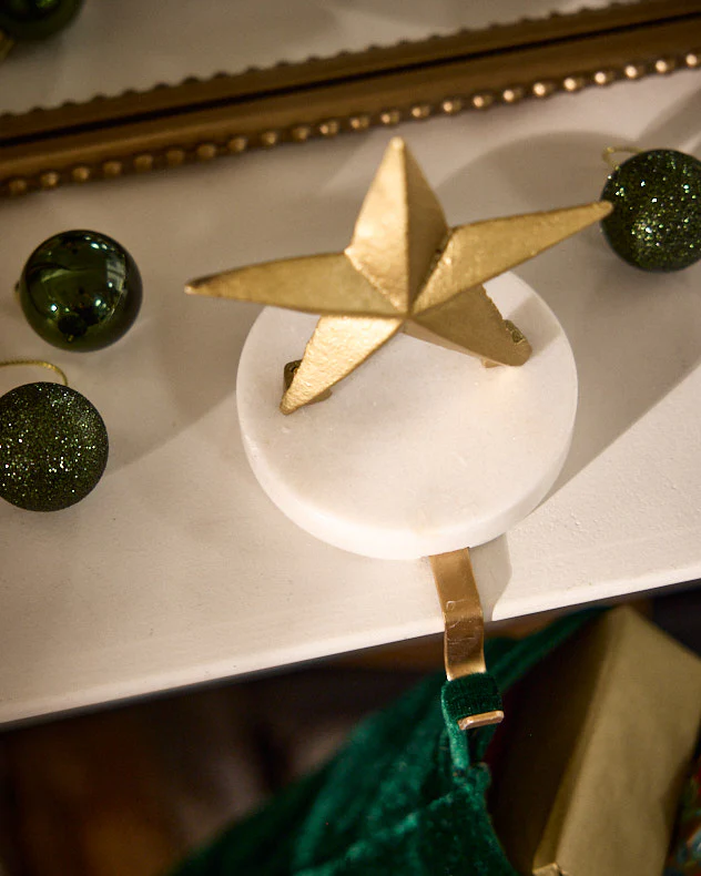 Marble & Gold Star Stocking Holder - Image 3