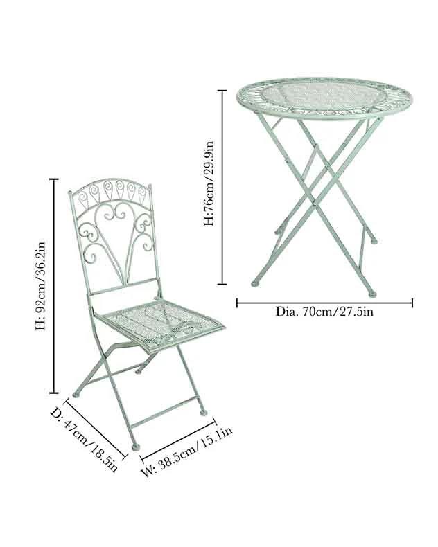 Mayenne 3 Piece Garden Bistro Set - Image 7