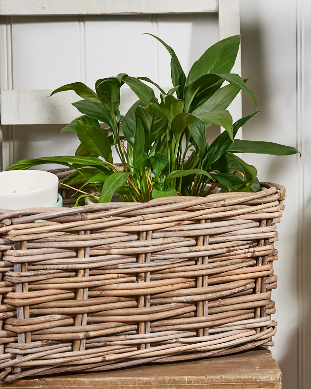 Medium Grey Rattan Storage Basket - Image 4
