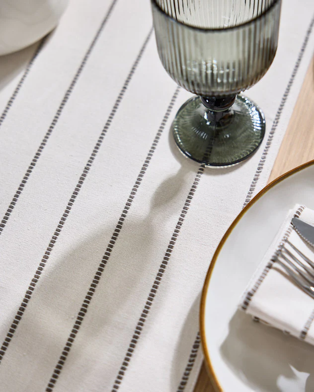 French Stripe Cotton Table Runner - Image 2