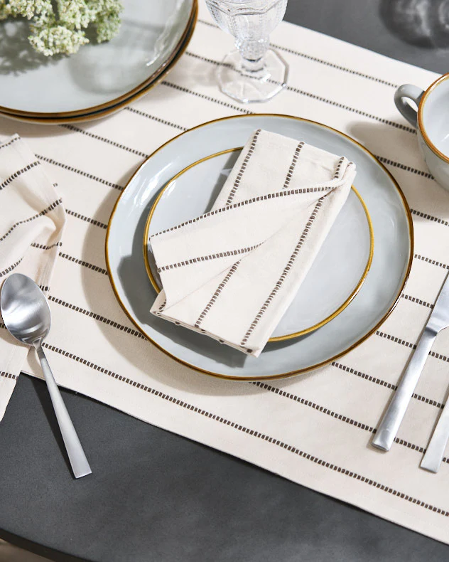 French Stripe Cotton Table Runner - Image 3