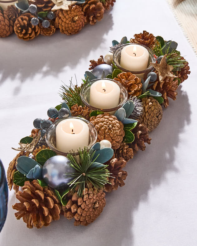 Moonlight Blue Christmas Candle Holder Collection - Image 2