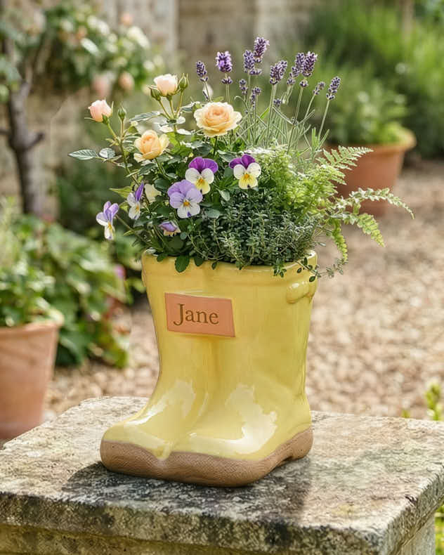 Little & Large Personalised Welly Boot Planter Gift Set - Image 2
