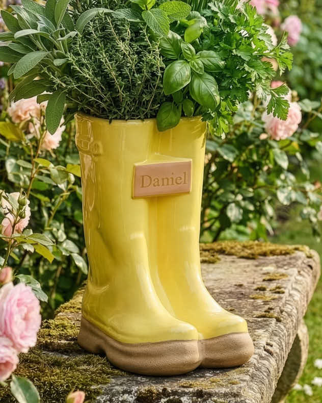 Little & Large Personalised Welly Boot Planter Gift Set - Image 3