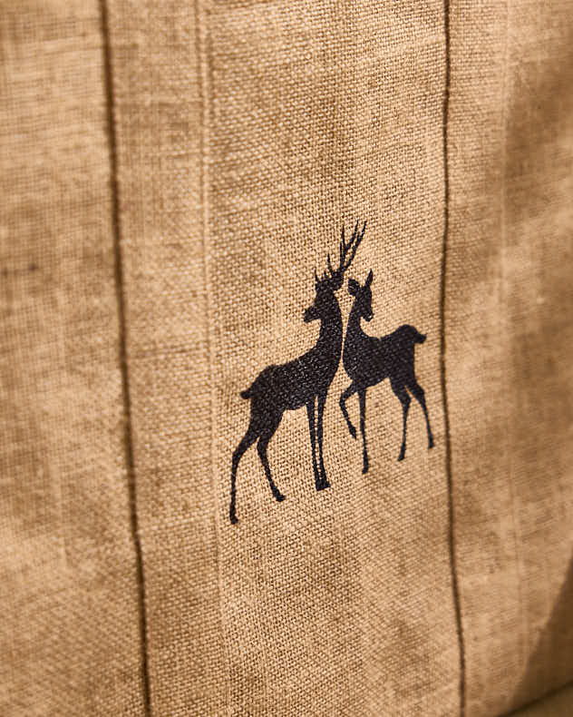 Natural Deer Jute Gift Sack - Image 4