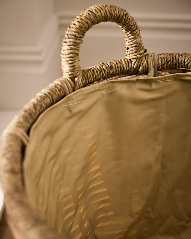 Natural Rattan and Seagrass Log Basket - Image 4
