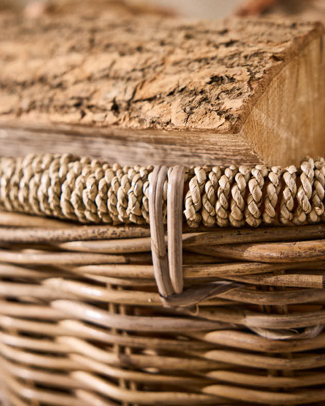 Natural Rattan and Seagrass Log Basket - Image 5