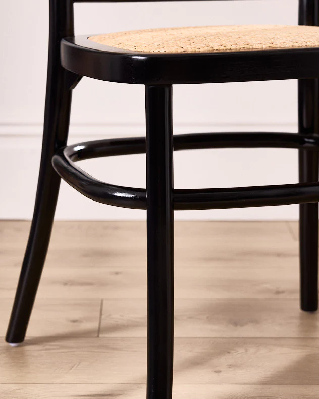 Set of 2 Noir Rattan Dining Chairs - Image 5