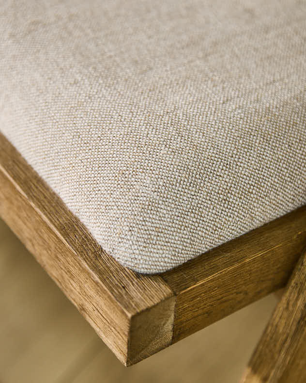 Countryside Oak Wood Rattan Chair - Image 2