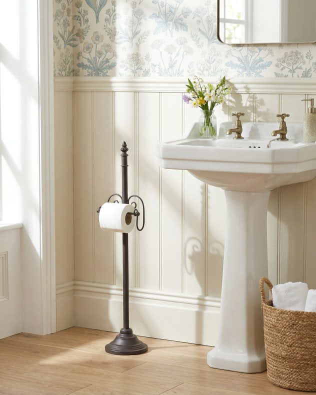 Scrolled Freestanding Toilet Roll Holder - Image 3