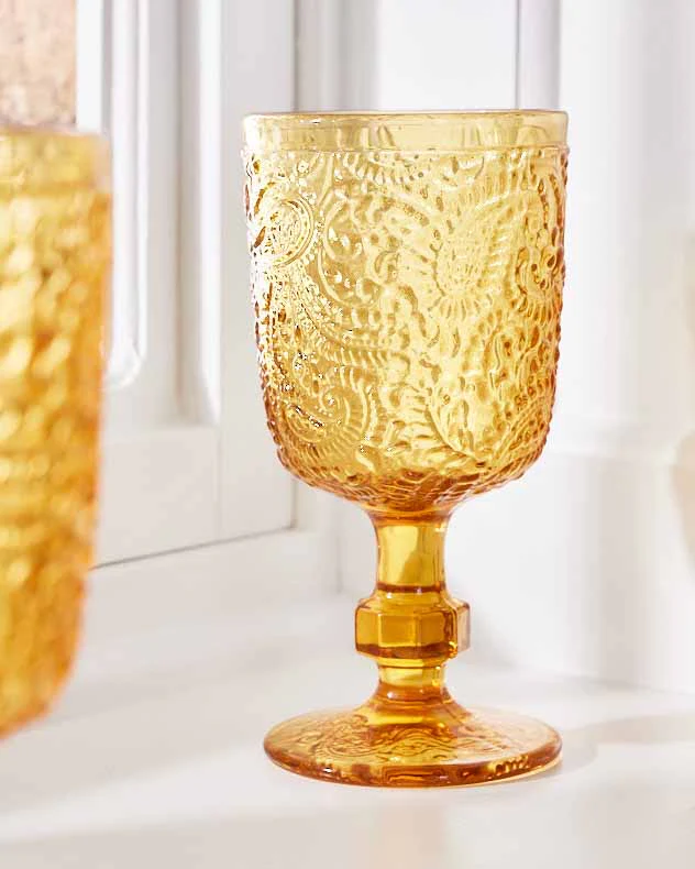 Paisley Amber Goblet - Image 3