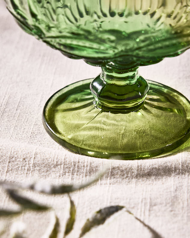 Palazzo Green Glass Footed Dessert Bowl - Image 2