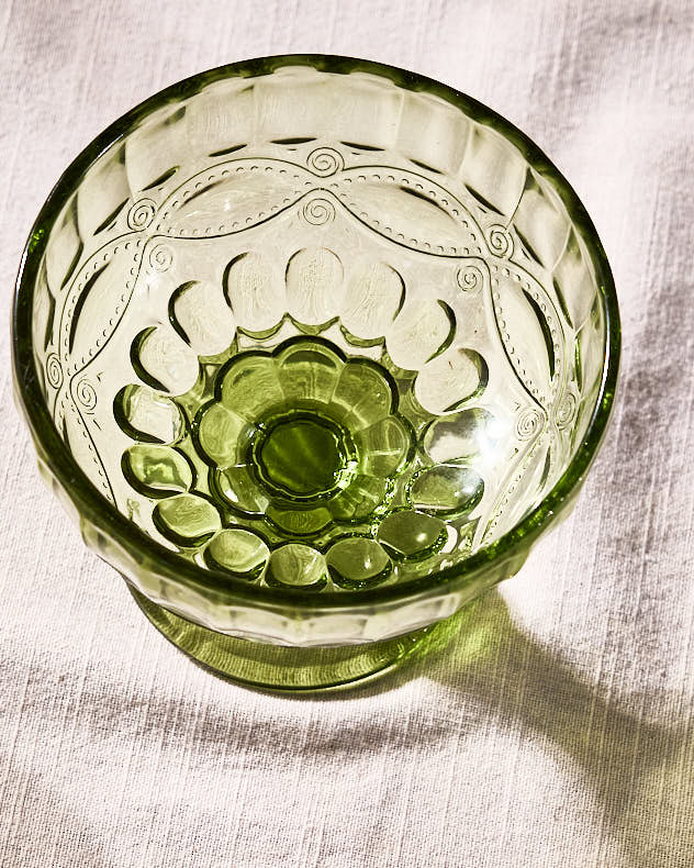 Palazzo Green Glass Footed Dessert Bowl - Image 3