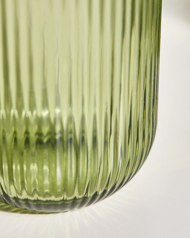 Palermo Green Ribbed Highball Tumbler - Image 2