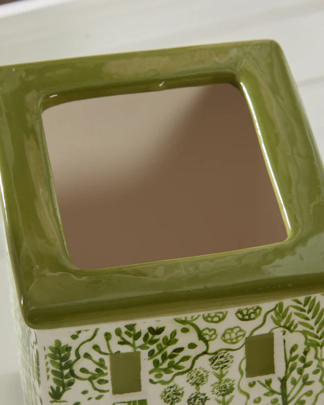 Green & White Painted House Planter - Image 4