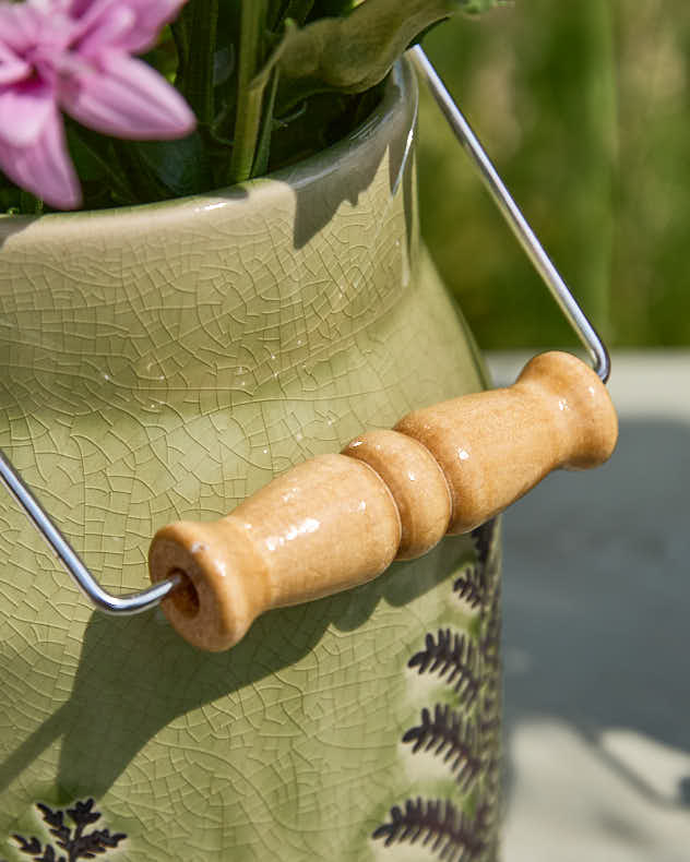 Pear Green Fern Churn Vase - Image 3