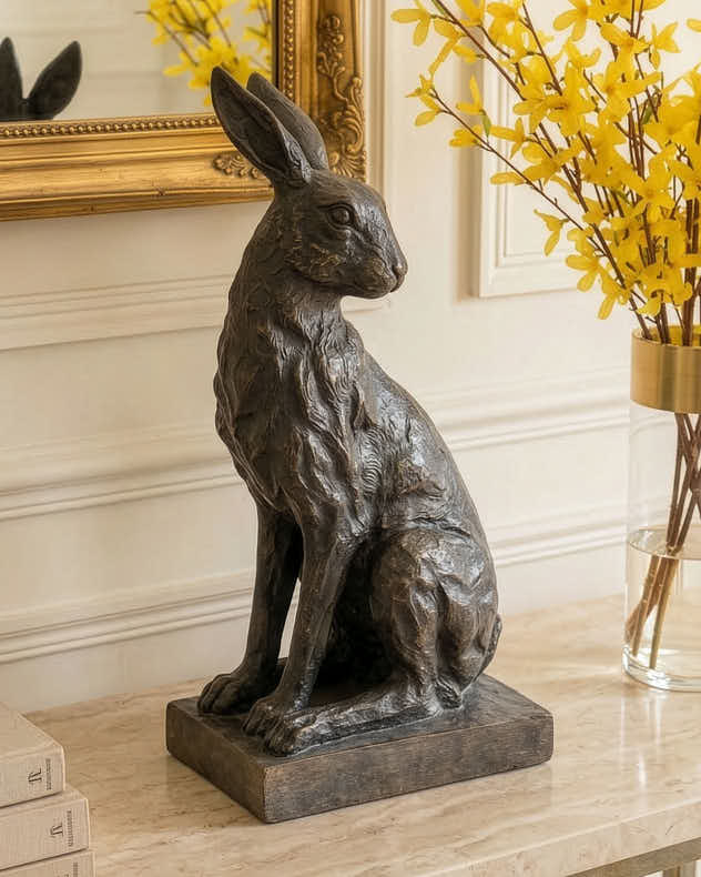 Perching Hare Sculpture