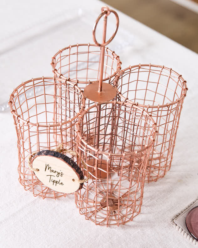 Personalised Copper Wine Bottle Holder Gift Basket - Image 4