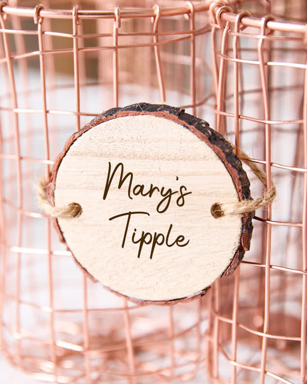 Personalised Copper Wine Bottle Holder Gift Basket - Image 5