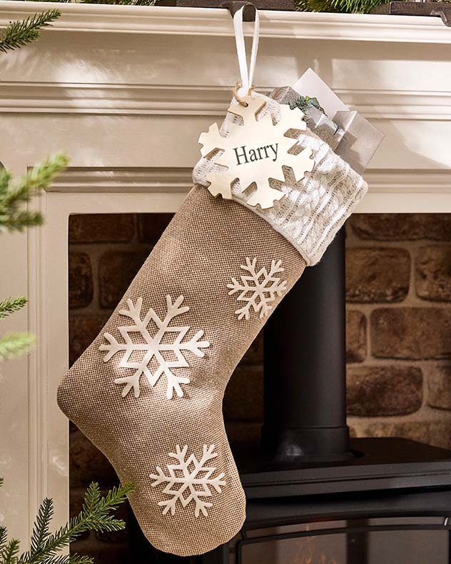 Personalised Cosy Christmas Snowflake Stockings - Image 2