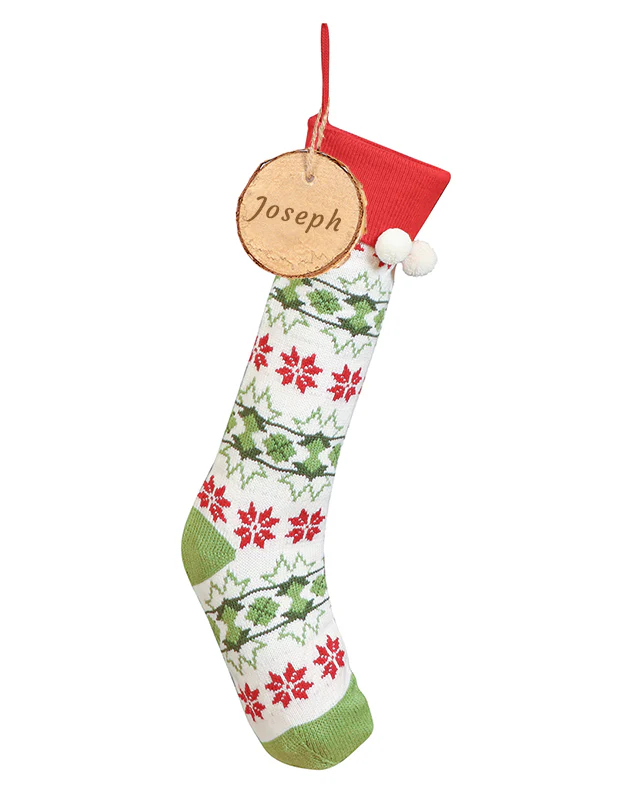 Personalised Fair Isle Knitted Christmas Stocking - Image 2