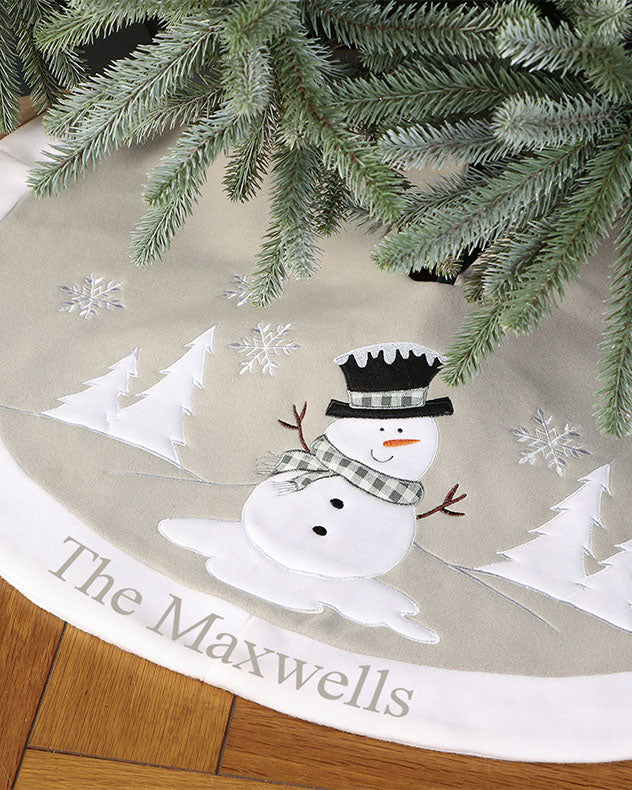 Personalised Grey Christmas Tree Skirt - Image 2