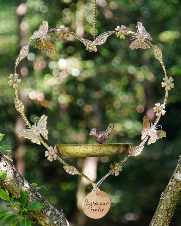 Personalised Brass Heart Bird Feeder
