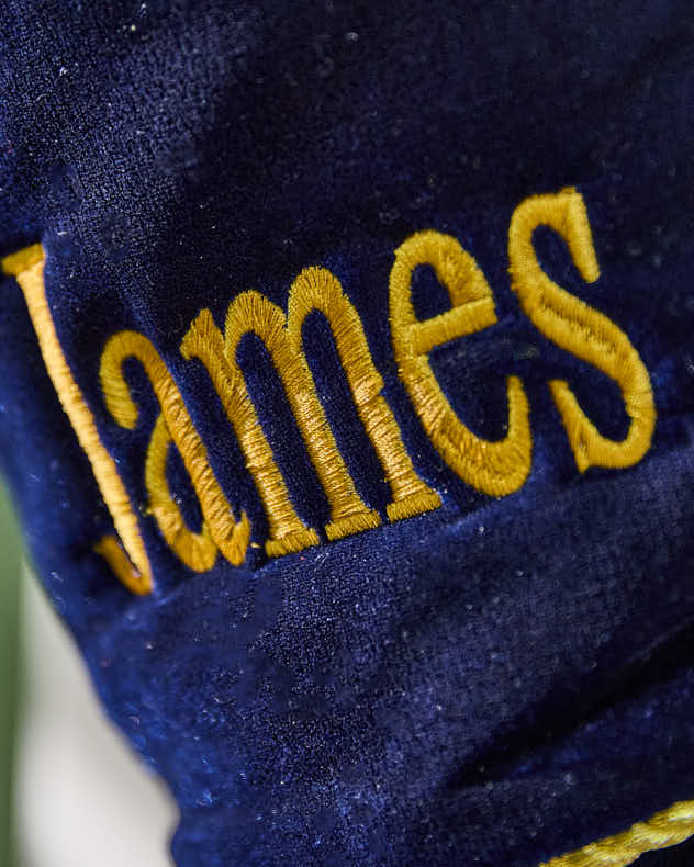 Personalised Knightsbridge Blue Velvet Stocking - Image 2