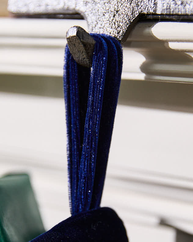 Personalised Knightsbridge Blue Velvet Stocking - Image 4