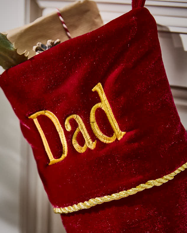Personalised Knightsbridge Red Velvet Stocking - Image 3