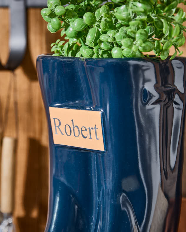 Personalised Large Blue Welly Planter - Image 3