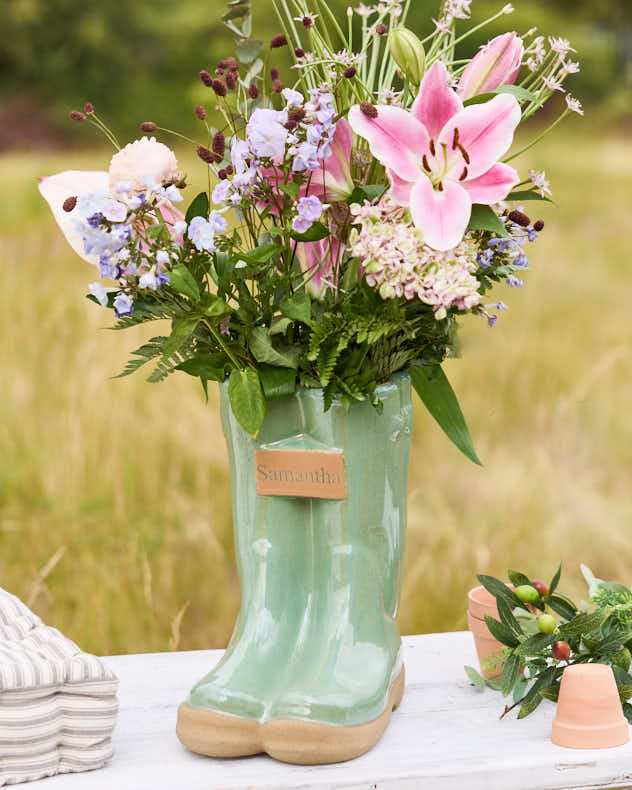 Personalised Large Green Welly Planter - Image 3
