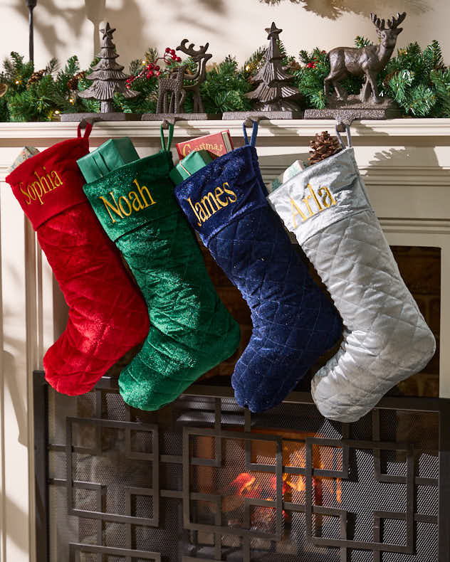 Personalised Quilted Velvet Stocking Collection